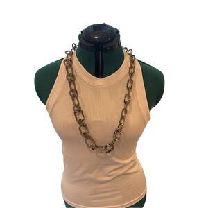 Anthropologie Grey Chain Plastic Necklace